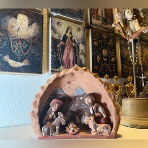 Handcrafted Peruvian Clay Nativity Scene Folk Art Nacimiento‎ Terracotta